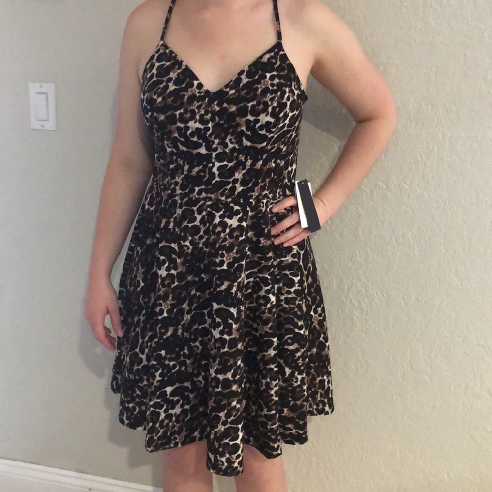 Leopard A-line party dress